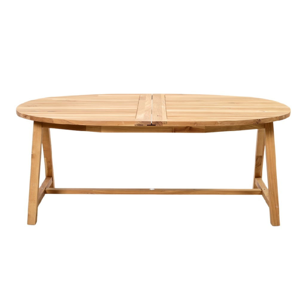 **Technische Titel in het Nederlands: **Eikenhouten ovale tafel met uitschuifmechanisme**