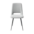 **Moderne stoel met stoffen bekleding en metalen poten**