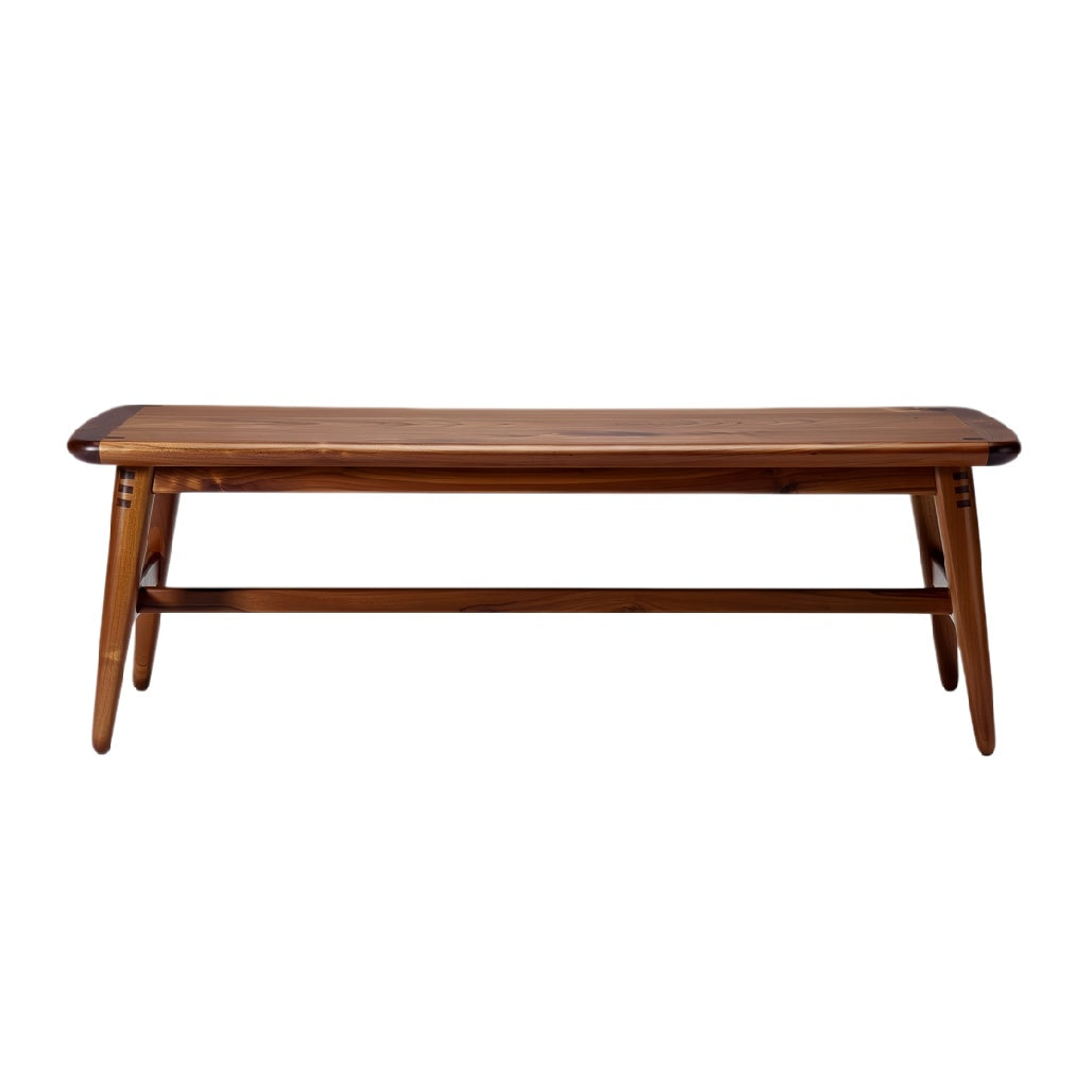 **Technische titel in het Nederlands: Elegante houten bank met minimalistisch ontwerp**
